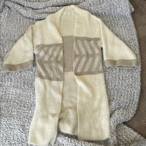 Anthropologie Cream and Tan Cardigan